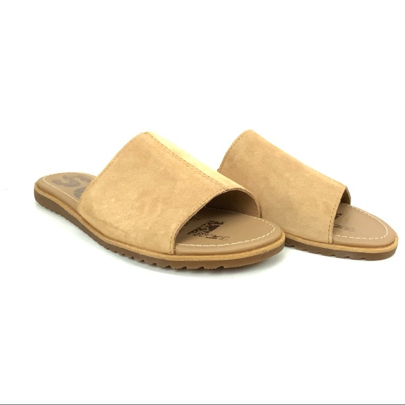 Sorel Shoes - SOREL Womens  Suede Sandal Ella Slide size 9.5 Tan